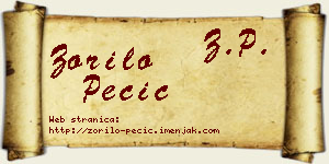 Zorilo Pecić vizit kartica